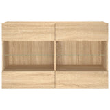 Mobile TV a Parete con Luci LED Rovere Sonoma 98,5x30x60,5 cm