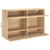 Mobile TV a Parete con Luci LED Rovere Sonoma 98,5x30x60,5 cm