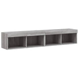 Mobili Porta TV con Luci LED 2 pz Grigio Sonoma 80x30x30 cm