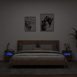 Mobili TV a Parete con Luci LED 2pz Rovere Fumo 40x30x40 cm