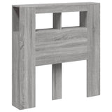 Testiera LED Grigio Sonoma 100x18,5x103,5 cm Legno truciolato