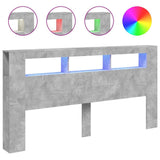 Testiera LED Grigio Cemento 200x18,5x103,5 cm Legno truciolato