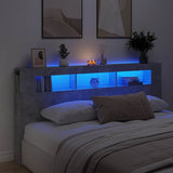 Testiera LED Grigio Cemento 200x18,5x103,5 cm Legno truciolato