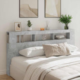 Testiera LED Grigio Cemento 200x18,5x103,5 cm Legno truciolato