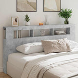 Testiera LED Grigio Cemento 200x18,5x103,5 cm Legno truciolato
