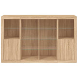 Credenze con Luci LED 3 pz Rovere Sonoma in Legno truciolato