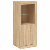 Credenze con Luci LED 3 pz Rovere Sonoma in Legno truciolato