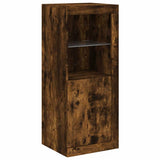 Credenze con Luci LED 3 pz Rovere Fumo in Legno truciolato