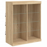 Credenza con Luci LED Rovere Sonoma 202x37x100 cm