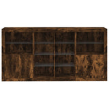 Credenza con Luci LED Rovere Fumo 202x37x100 cm