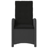 Set da Bistrò 3 pz con Cuscini Nero in Polyrattan
