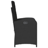 Set da Bistrò 3 pz con Cuscini Nero in Polyrattan