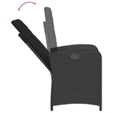 Set da Bistrò 3 pz con Cuscini Nero in Polyrattan