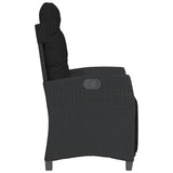 Set da Bistrò 3 pz con Cuscini Nero in Polyrattan
