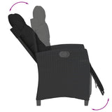 Set da Bistrò 3 pz con Cuscini Nero in Polyrattan