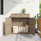 Armadietto Portaoggetti Giardino Beige 105x55x113cm Polyrattan
