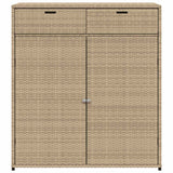 Armadietto Portaoggetti Giardino Beige 105x55x113cm Polyrattan