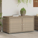 Armadietto Portaoggetti Giardino Beige 110x55x60,5cm Polyrattan