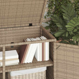 Armadietto Portaoggetti Giardino Beige 110x55x60,5cm Polyrattan