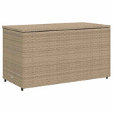 Armadietto Portaoggetti Giardino Beige 110x55x60,5cm Polyrattan