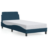 Giroletto con Testiera Dover Blu 80x200 cm in Velluto