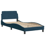 Giroletto con Testiera Dover Blu 80x200 cm in Velluto
