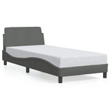 Struttura letto Dover Grigio Scuro 90x190 cm in Tessuto