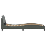 Struttura letto Dover Grigio Scuro 90x190 cm in Tessuto