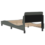 Struttura letto Dover Grigio Scuro 90x190 cm in Tessuto