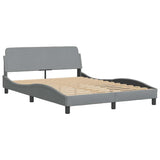 Struttura letto Dover Grigio Chiaro 135x190 cm in Tessuto