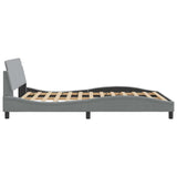 Struttura letto Dover Grigio Chiaro 135x190 cm in Tessuto