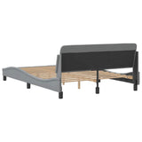 Struttura letto Dover Grigio Chiaro 135x190 cm in Tessuto
