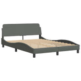 Struttura letto Dover Grigio Scuro 135x190 cm in Tessuto