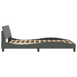 Struttura letto Dover Grigio Scuro 135x190 cm in Tessuto