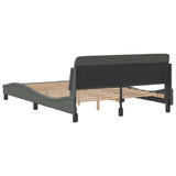 Struttura letto Dover Grigio Scuro 135x190 cm in Tessuto