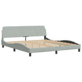 Struttura letto Dover Grigio Chiaro 180x200 cm in Velluto