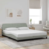 Struttura letto Dover Grigio Chiaro 180x200 cm in Velluto