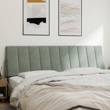 Cuscino Testiera Hanko Grigio Chiaro 183 cm in Velluto