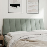 Cuscino Testiera Hanko Grigio Chiaro 137 cm in Velluto