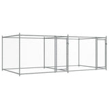 Gabbia per Cani con Porte Grigia 4x2x1,5 m in Acciaio Zincato