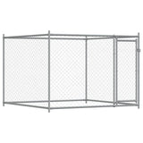 Gabbia per Cani con Porte Grigia 4x2x1,5 m in Acciaio Zincato