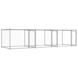 Gabbia per Cani con Porte Grigia 6x2x1,5 m in Acciaio Zincato