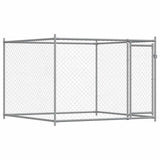 Gabbia per Cani con Porte Grigia 6x2x1,5 m in Acciaio Zincato