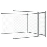 Gabbia per Cani con Porte Grigia 6x2x1,5 m in Acciaio Zincato