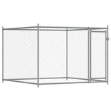 Gabbia per Cani con Porte Grigia 10x2x1,5 m in Acciaio Zincato
