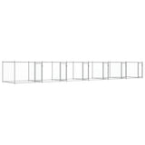 Gabbia per Cani con Porte Grigia 12x2x1,5 m in Acciaio Zincato