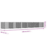 Gabbia per Cani con Porte Grigia 12x2x1,5 m in Acciaio Zincato