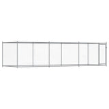 Gabbia per Cani con Porta Grigia 6x2x1,5 m in Acciaio Zincato