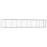 Gabbia per Cani con Porta Grigia 8x2x1,5 m in Acciaio Zincato