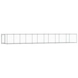 Gabbia per Cani con Porta Grigia 12x2x1,5 m in Acciaio Zincato